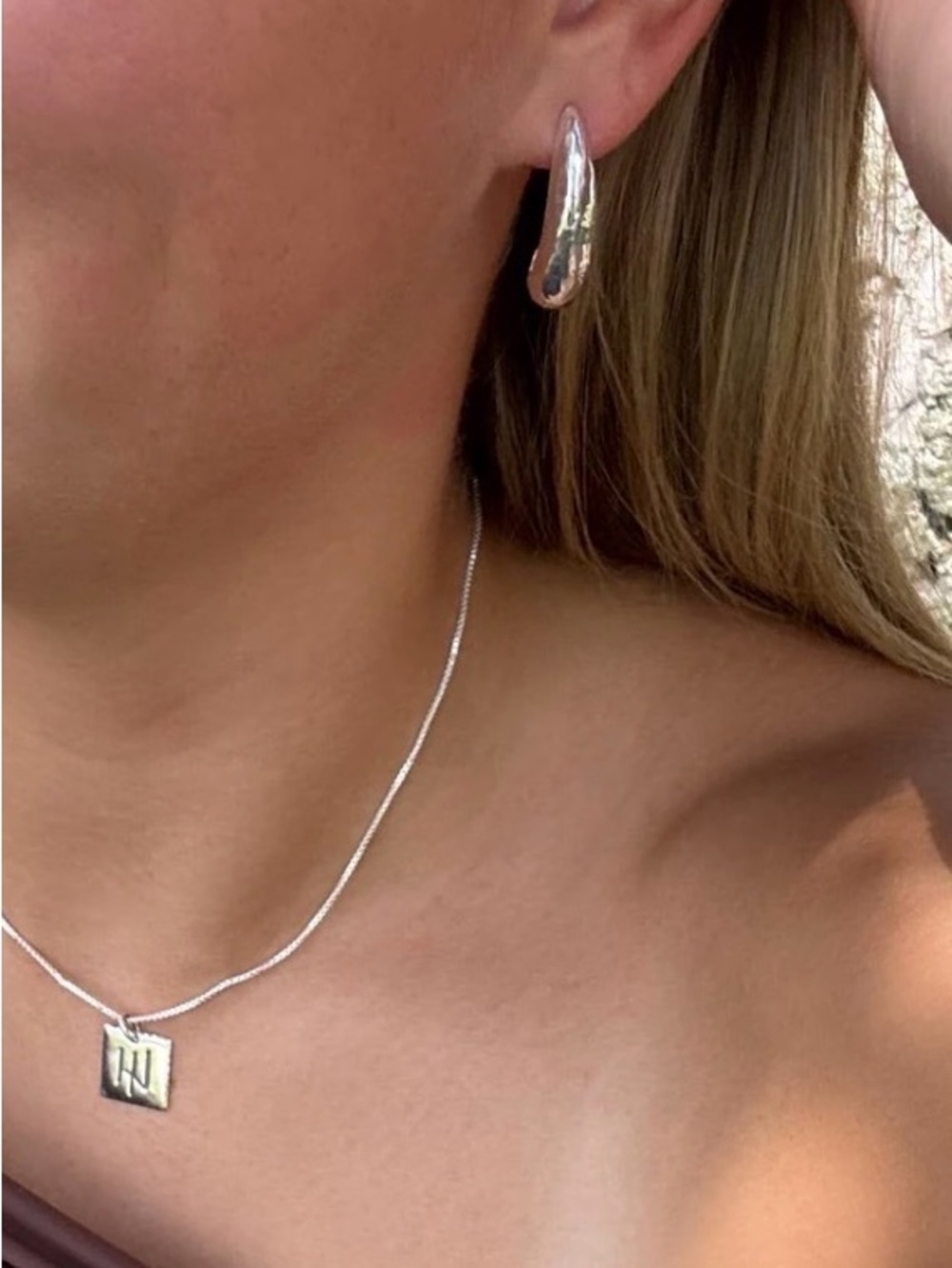 NEW Sterling Silver Hammered Half Hoop Earrings - Picture 2 of 8